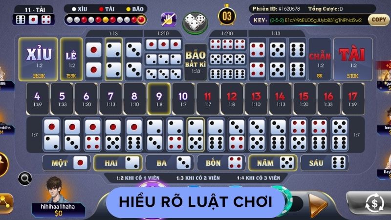 kinh nghiem choi tai xiu 1 Hiểu rõ luật chơi